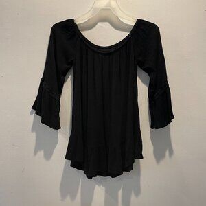 Mossimo Black Bell Sleeve Top Size M